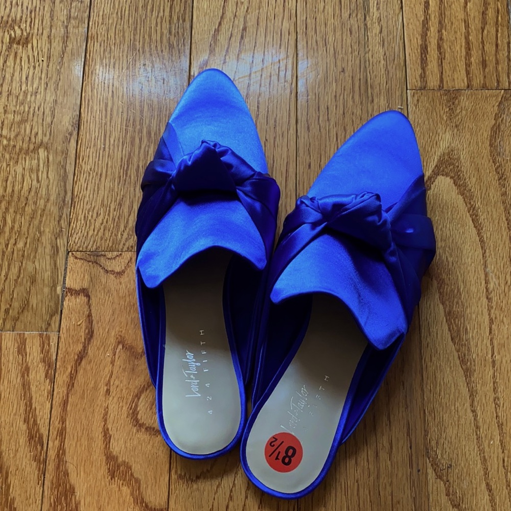 Lord And Taylor Mules Satin Sapphire Blue